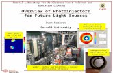 I.V. Bazarov, Overview of Photoinjectors for Future Light Sources, March 6, 2012 CLASSE Cornell University CHESS & ERL 1 Cornell Laboratory for Accelerator-based.