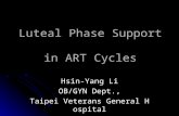 Luteal Phase Support in ART Cycles Hsin-Yang Li OB/GYN Dept., Taipei Veterans General Hospital.