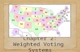 Chapter 2: Weighted Voting Systems. **Read page 51 Sec 1: Weighted Voting Systems Weighted voting system: any arrangement in which voters are not always.