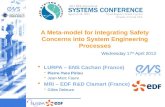 A Meta-model for Integrating Safety Concerns into System Engineering Processes  LURPA – ENS Cachan (France) Pierre-Yves Piriou Jean-Marc Faure  MRI –