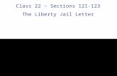 Class 22 – Sections 121-123 The Liberty Jail Letter.