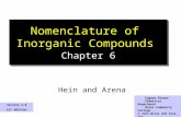 1 Nomenclature of Inorganic Compounds Chapter 6 Hein and Arena Eugene Passer Chemistry Department Bronx Community College © John Wiley and Sons, Inc Version.