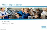 February 4, 2008,  Atlas Copco Group Q4 Results February 4, 2008.