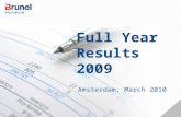 Full Year Results 2009 Amsterdam, March 2010. March 2010 FY 2009 Summary Turnover Euro 738 million; 3% increase Gross profit Euro 152 million; 9% decrease.