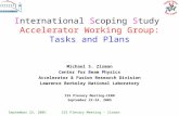 September 23, 2005ISS Plenary Meeting - Zisman International Scoping Study Accelerator Working Group: Tasks and Plans Michael S. Zisman Center for Beam.