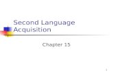 1 Second Language Acquisition Chapter 15. 2 1 st language acquisition Children acquire their 1 st language really fast and without any effort. All children.