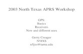 2003 North Texas APRS Workshop GPS: Basics Receivers New and different uses Gerry Creager N5JXS n5jxs@tamu.edu.