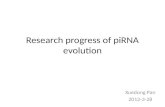 Research progress of piRNA evolution Xuedong Pan 2012-3-28.