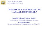 WHERE IS F3 IN MODELING LARVAL DISPERSAL? Satoshi Mitarai, David Siegel University of California, Santa Barbara, CA Kraig Winters Scripps Institution of.