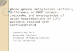 Whole genome methylation profiling difference in PBMC between responder and nonresponder of acute exacerbations of COPD patients treated with corticosteroid.