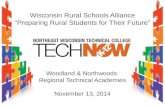 Wisconsin Rural Schools Alliance “Preparing Rural Students for Their Future” Woodland & Northwoods Regional Technical Academies November 13, 2014.