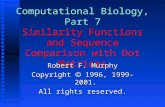 Computational Biology, Part 7 Similarity Functions and Sequence Comparison with Dot Matrices Robert F. Murphy Copyright  1996, 1999-2001. All rights reserved.