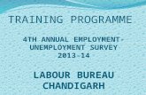 TRAINING PROGRAMME 4TH ANNUAL EMPLOYMENT- UNEMPLOYMENT SURVEY 2013-14 LABOUR BUREAU CHANDIGARH.