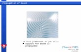 Propagation of Sound In this presentation you will: explore how sound is propagated ClassAct SRS enabled.