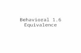 1.6 Behavioral Equivalence. 2 Two very important concepts in the study and analysis of programs –Equivalence between programs –Congruence between statements.
