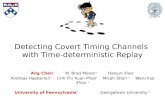 Detecting Covert Timing Channels with Time-deterministic Replay Ang Chen * W. Brad Moore + Hanjun Xiao * Andreas Haeberlen * Linh Thi Xuan Phan * Micah.
