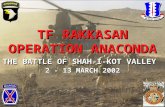 TF RAKKASAN OPERATION ANACONDA TF RAKKASAN OPERATION ANACONDA THE BATTLE OF SHAH-I-KOT VALLEY 2 - 13 MARCH 2002.