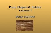 Pests, Plagues & Politics Lecture 7 BUGS ON YOU. Key Points Bugs Living on You Historical Perspective Obligate Parasites –3 Types of Lice –Biology and.