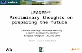 LEADER (M) Preliminary thoughts on preparing the future Leader+ Steering Committee Meeting / Leader+ Observatory Seminar Brussels / Belgium – 29 June 2006.