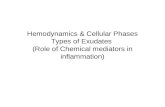 Hemodynamics & Cellular Phases Types of Exudates (Role of Chemical mediators in inflammation)