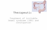 Therapeutics Treatment of irritable bowel syndrome (IBS) and constipation.