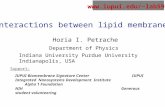 Interactions between lipid membranes Horia I. Petrache Department of Physics Indiana University Purdue University Indianapolis, USA lab59.