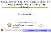 Challenges for the simulation of crop yields in a changing climate Tim Wheeler Crops and Climate Group t.r.wheeler@rdg.ac.uk.
