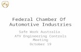 Federal Chamber Of Automotive Industries Safe Work Australia ATV Engineering Controls Meeting October 19.