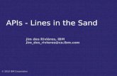 © 2010 IBM Corporation APIs - Lines in the Sand Jim des Rivières, IBM Jim_des_rivieres@ca.ibm.com.