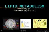 LIPID METABOLISM 4/19/2015 1 Metabolisme Lipida Hendra Wijaya Esa Unggul University.