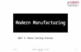 UNIT 4: Metal Casting Process Unit 4Copyright © 2014. MDIS. All rights reserved. Modern Manufacturing 1.