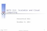 © 2013 A. Haeberlen, Z. Ives NETS 212: Scalable and Cloud Computing 1 University of Pennsylvania Hierarchical data November 21, 2013.