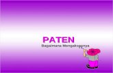 PATEN Bagaimana Mengaksesnya. SUMBER INFORMSI PATEN Patent International Database ESPACENET.