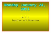 Ch 9.1 Impulse and Momentum Monday January 24, 2011.