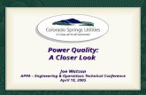 Power Quality: A Closer Look Joe Watson APPA – Engineering & Operations Technical Conference April 18, 2005.