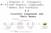 1 Chapter 6 Inorganic and Organic Compounds: Names and Formulas 6.5 Covalent Compounds and Their Names Basic Chemistry Copyright © 2011 Pearson Education,