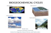 BIOGEOCHEMICAL CYCLES Reeda Hart Northern Kentucky University Center for Integrative Natural Science and Mathematics Lithosphere Hydrosphere Biosphere.