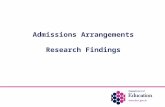 Admissions Arrangements Research Findings. Introduction Post-Primary Review Working Group recommended that the Department should commission demographic.