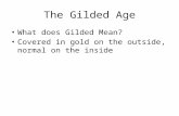 The Gilded Age What does Gilded Mean? Covered in gold on the outside, normal on the inside.