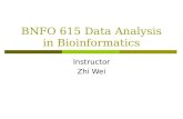 BNFO 615 Data Analysis in Bioinformatics Instructor Zhi Wei.
