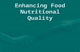 Enhancing Food Nutritional Quality. Fe I ↑ WtPEMVit. A Estimates of World Wide Malnutrition.