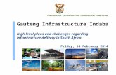 Gauteng Infrastructure Indaba High level plans and challenges regarding infrastructure delivery in South Africa PRESIDENTIAL INFRASTRUCTURE COORDINATING.