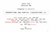 111 ACCY 272 Session 08 Chapter 5 (D,E,F) REDEMPTIONS AND PARTIAL LIQUIDATIONS (2) Text (Lind [6e]), pp. 248-283 Problems, pp. 252-253, 255, 260, 266,