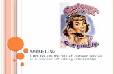 M ARKETING 1.02B Explain the role of customer service as a component of selling relationships.