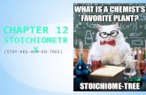 (STOY-KEE-AHM-EH-TREE). Stoichiometry is the part of chemistry that studies amounts of reactants and products that are involved in reactions. Chemists.