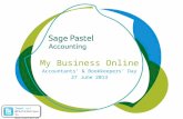 Heading 1 (Arial bold - point size 22) My Business Online Accountants’ & Bookkeepers’ Day 27 June 2013 Tweet us! @PastelAccounts #accountantsday.