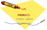 PHONICSPHONICS Grammar support Richard Cole. SIMPLE VIEW OF READING Gough and Tunmer (1986) Language Comprehension Word Recognition + = READINGREADING.