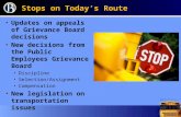 Stops on Today’s Route Updates on appeals of Grievance Board decisions New decisions from the Public Employees Grievance Board Discipline Selection/Assignment.