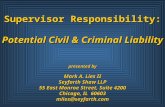 Supervisor Responsibility: Potential Civil & Criminal Liability presented by Mark A. Lies II Seyfarth Shaw LLP 55 East Monroe Street, Suite 4200 Chicago,