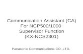 Communication Assistant (CA) For NCP500/1000 Supervisor Function (KX-NCS2301) Panasonic Communications CO.,LTD.